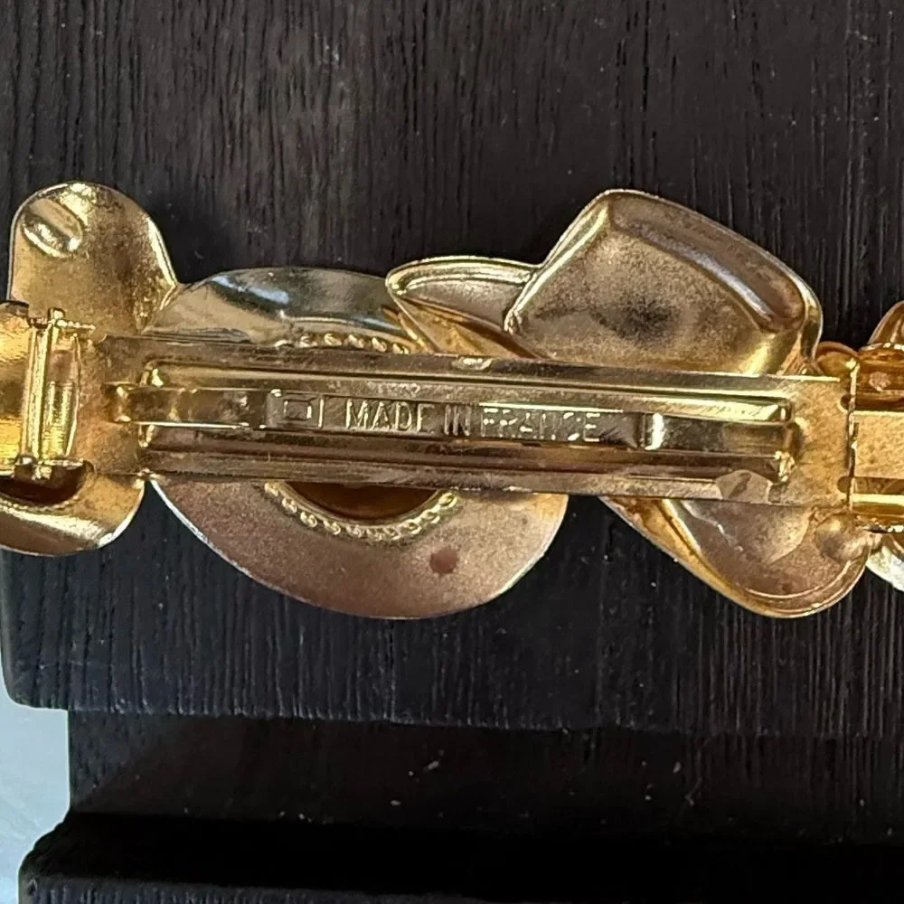 WESTERN COWBOY Hats Brass Hairclip unique EUC‎